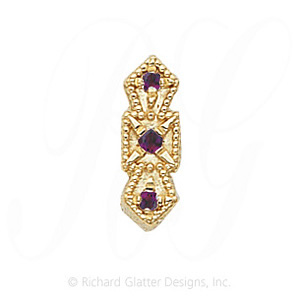 GS053 AMY - 14 Karat Gold Amethyst Slide 